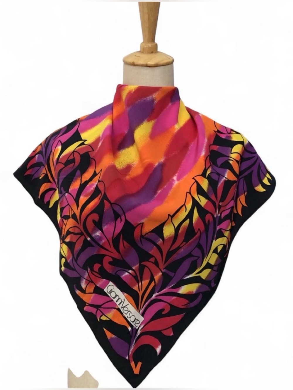 Versace Vibrant Pink, Orange, Purple & Yellow Silk Scarf with Free COA 💜💜